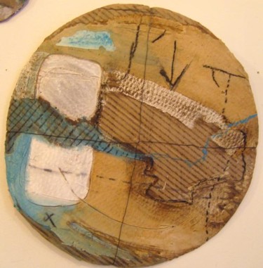 Malerei mit dem Titel "disk IV" von Evelyne Dominault, Original-Kunstwerk, Öl
