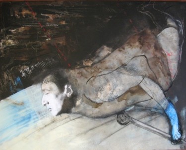 Peinture intitulée "bashung j'men balan…" par Evelyne Dominault, Œuvre d'art originale, Autre