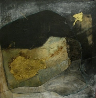 Картина под названием "MASSE ET FLECHE D OR" - Evelyne Dominault, Подлинное произведение искусства, Другой