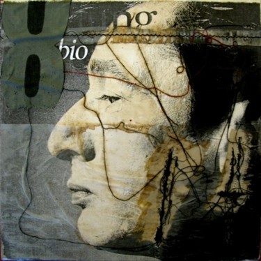 Painting titled "BASHUNG XI" by Evelyne Dominault, Original Artwork, Oil