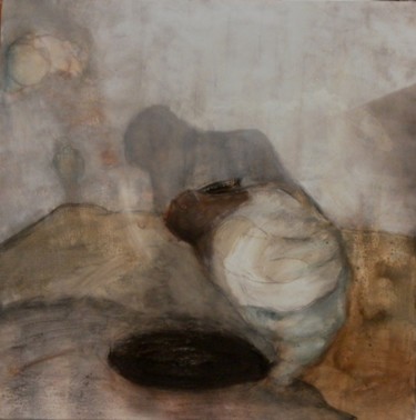 Peinture intitulée "seule ombre au tabl…" par Evelyne Dominault, Œuvre d'art originale, Acrylique