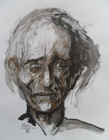 Drawing titled "Antonin Artaud" by Evelyne Dominault, Original Artwork, Other