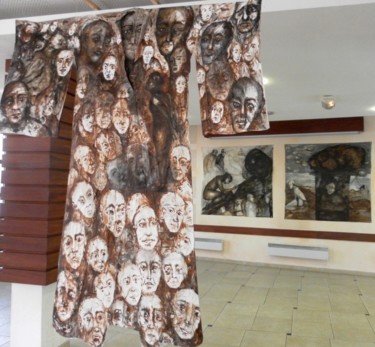 Sztuka tkaniny zatytułowany „kimonocat-verso-” autorstwa Evelyne Dominault, Oryginalna praca