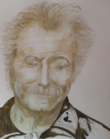 Dessin intitulée "georges-brassens-40…" par Evelyne Dominault, Œuvre d'art originale, Autre