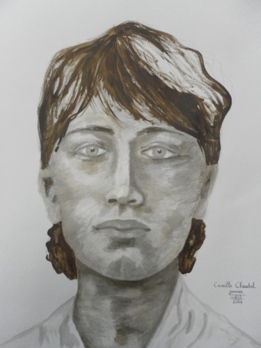 Rysunek zatytułowany „portrait-camille-cl…” autorstwa Evelyne Dominault, Oryginalna praca, Inny