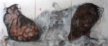 Peinture intitulée "3-dodos-triptyque-3…" par Evelyne Dominault, Œuvre d'art originale, Autre