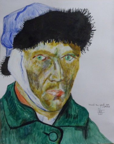 Malerei mit dem Titel "vincent-van-gogh-au…" von Evelyne Dominault, Original-Kunstwerk, Gouache