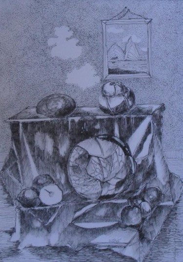 Malarstwo zatytułowany „salade d'automne” autorstwa Evelyne Hervé, Oryginalna praca