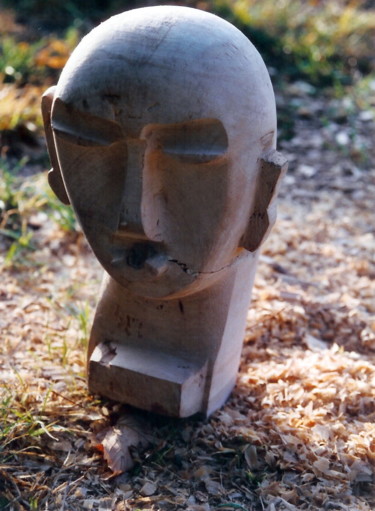 Sculptuur getiteld "tendr'érable" door Evelyne Hervé, Origineel Kunstwerk, Hout