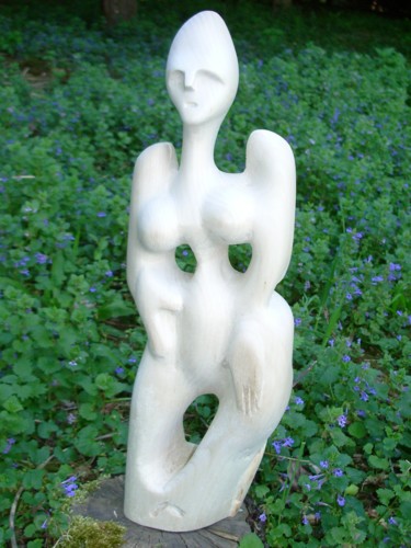 Sculpture titled "tilleul festif" by Evelyne Hervé, Original Artwork, Wood