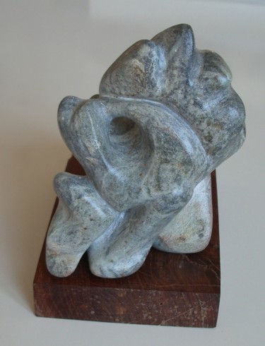 Sculpture titled "matière....grise" by Evelyne Hervé, Original Artwork, Stone