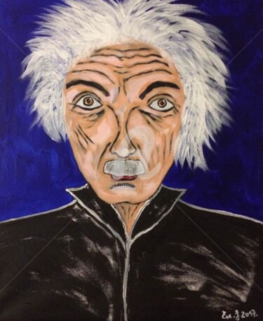 Malerei mit dem Titel "Einstein" von Eve.J, Original-Kunstwerk, Acryl