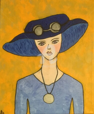 Painting titled "Mademoiselle" by Eve.J, Original Artwork, Acrylic