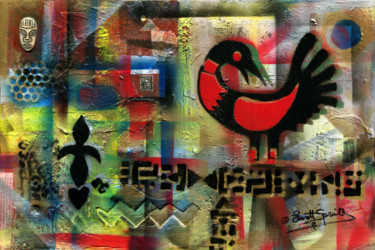 Collages intitulée "Sankofa - Learning…" par Everett Spruill, Œuvre d'art originale