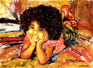 Painting titled "Simone" by Everett Spruill, Original Artwork, Acrylic
