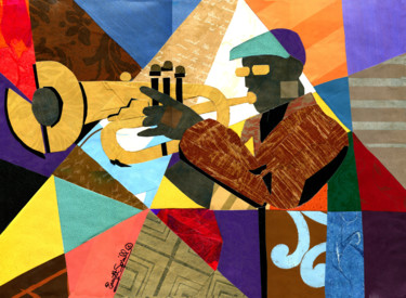 Collages intitolato "Take Five" da Everett Spruill, Opera d'arte originale, Collages