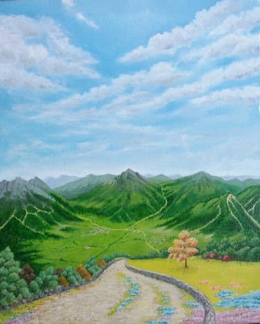 Painting titled "Open Road" by Everton Braz, Original Artwork, Oil
