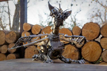 Sculpture titled "Dragon" by Evgen Dobrovol S Kij, Original Artwork, Metals