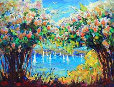 Картина под названием "Lilac" - Евгений, Подлинное произведение искусства, Масло Установлен на Деревянная рама для носилок
