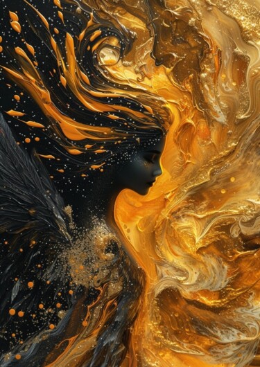 Картина под названием "Картина маслом 3Д с…" - Евгения Дувакина, Подлинное произведение искусства, Масло