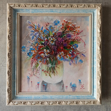 Painting titled "Солнечное утро" by Evgenia Erkenova, Original Artwork, Acrylic Mounted on Wood Stretcher frame