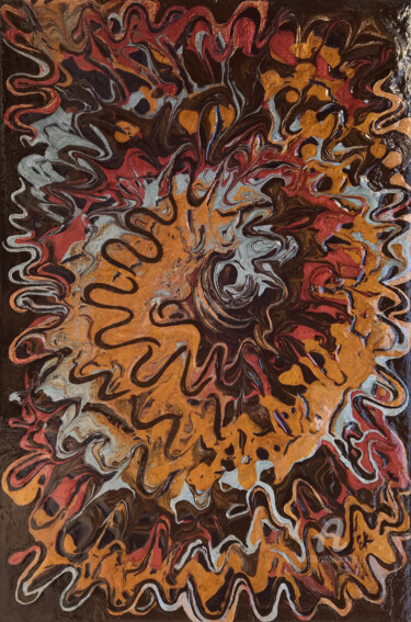 Картина под названием "Aster" - Evgenia Kiperiya, Подлинное произведение искусства, Акрил Установлен на Деревянная рама для…