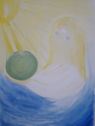 Malerei mit dem Titel "Jesus holds the ear…" von Evgeniia Pencheva, Original-Kunstwerk, Öl