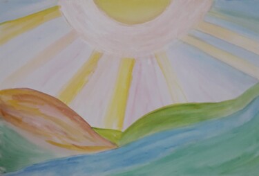 Painting titled "The sun and colors.…" by Evgeniia Pencheva, Original Artwork, Acrylic
