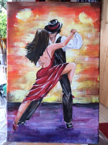 Peinture intitulée "The dance" par Evgenia Petrova, Œuvre d'art originale, Acrylique