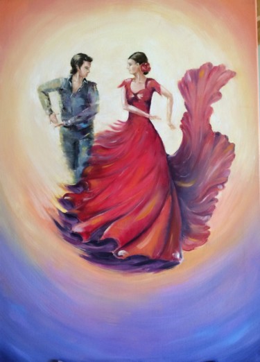 Painting titled "The swirl" by Evgenia Petrova, Original Artwork, Oil