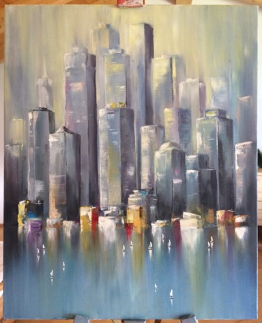 Painting titled "Monolith" by Evgenia Petrova, Original Artwork, Oil