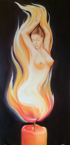 Painting titled "The Elements: Dance…" by Evgenia Petrova, Original Artwork, Oil