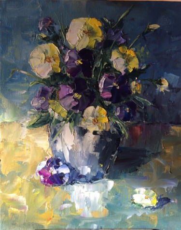 Peinture intitulée "Bunch of flowers" par Evgenia Petrova, Œuvre d'art originale, Huile