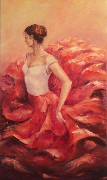 Painting titled "Passion of dance" by Evgenia Petrova, Original Artwork, Oil