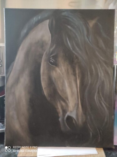Peinture intitulée "Лошадь" par Evgeniia Polesskaia, Œuvre d'art originale, Huile