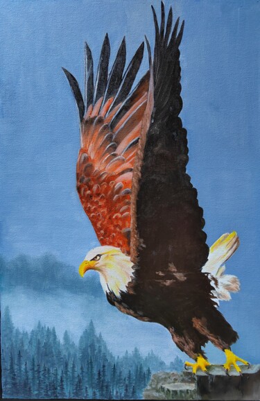Картина под названием "Орёл" - Евгения Полесская, Подлинное произведение искусства, Масло