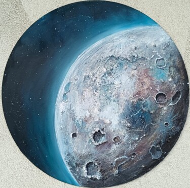 Pittura intitolato "La Luna" da Evgenia Smirnova, Opera d'arte originale, Acrilico