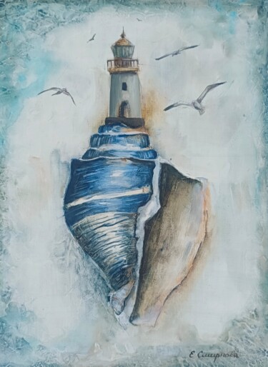 Peinture intitulée "Cuore Del Oceano" par Evgenia Smirnova, Œuvre d'art originale, Huile Monté sur Châssis en bois
