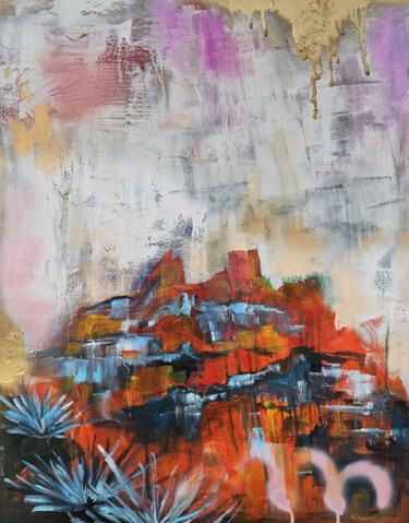 Malerei mit dem Titel "Abstract Texas" von Evgenia Smirnova, Original-Kunstwerk, Acryl