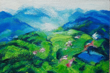 Peinture intitulée "Mountain country" par Evgenia Smolnikova, Œuvre d'art originale, Huile