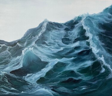 Pintura titulada "Синяя волна" por Evgeniia Spasskaia, Obra de arte original, Oleo