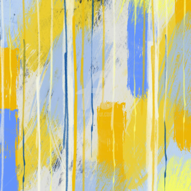 Digital Arts titled "Yellow. Blue." by Ievgeniia Bidiuk, Original Artwork, Digital Painting
