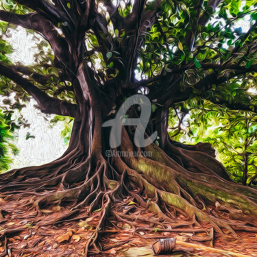 "A large tree with b…" başlıklı Dijital Sanat Ievgeniia Bidiuk tarafından, Orijinal sanat, 3D modelleme