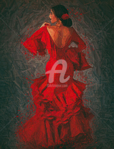 Malarstwo zatytułowany „Bloody dance.” autorstwa Ievgeniia Bidiuk, Oryginalna praca, Akryl