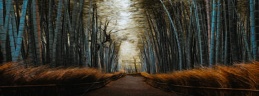 Arte digitale intitolato "Sagano Bamboo Grove…" da Ievgeniia Bidiuk, Opera d'arte originale, Pittura digitale