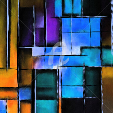 Digital Arts titled "Geometric abstracti…" by Ievgeniia Bidiuk, Original Artwork, Digital Painting