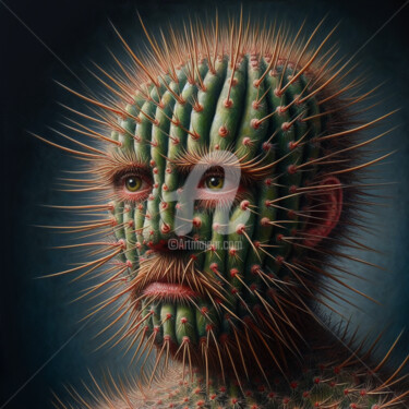 Digitale Kunst mit dem Titel "Cactus." von Ievgeniia Bidiuk, Original-Kunstwerk, Digitale Malerei