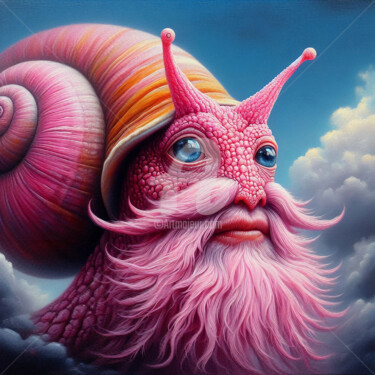 Digital Arts titled "Garden snail." by Ievgeniia Bidiuk, Original Artwork, Digital Painting