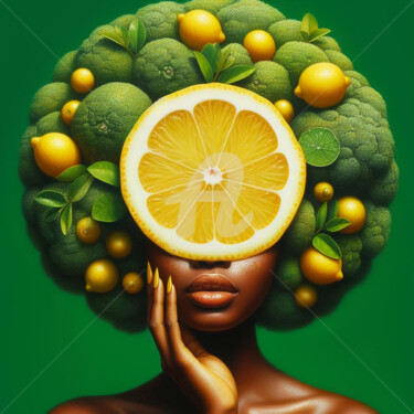 Digitale Kunst mit dem Titel "Portrait of a fruit…" von Ievgeniia Bidiuk, Original-Kunstwerk, Digitale Malerei