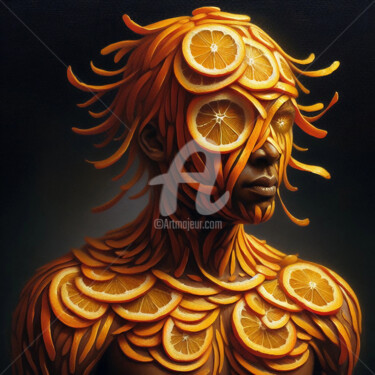 Arte digitale intitolato "Orange man." da Ievgeniia Bidiuk, Opera d'arte originale, Pittura digitale